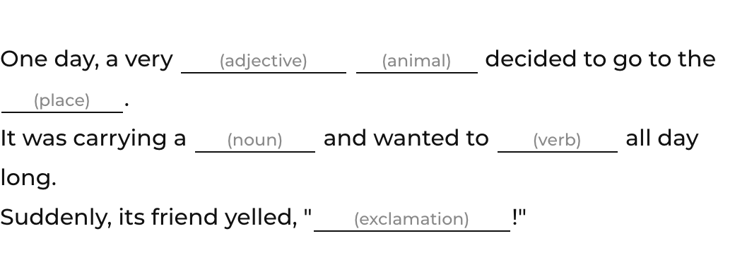 Silly Story Builder puzzle generator — Word Puzzle Makers