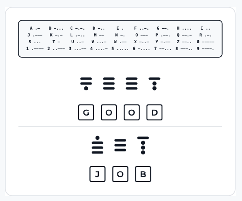 Morse Code Translator puzzle generator — Math Puzzle & Worksheet Makers