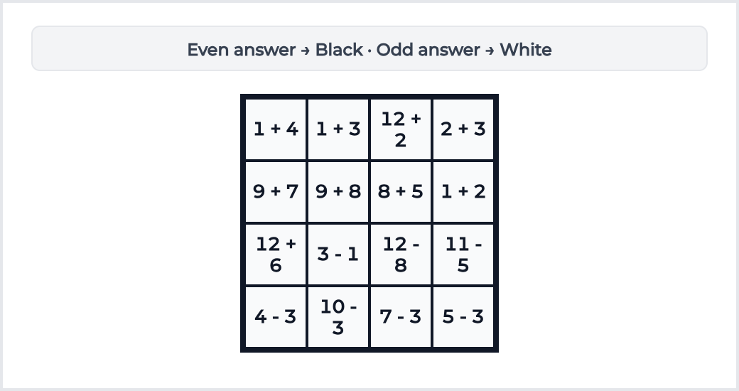 Pixel Art Math puzzle generator — Math Puzzle & Worksheet Makers