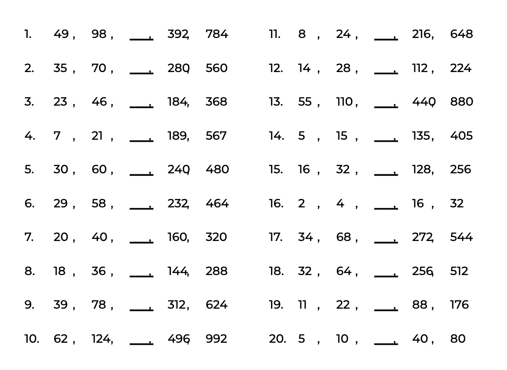 Missing Middle puzzle generator — Math Puzzle & Worksheet Makers
