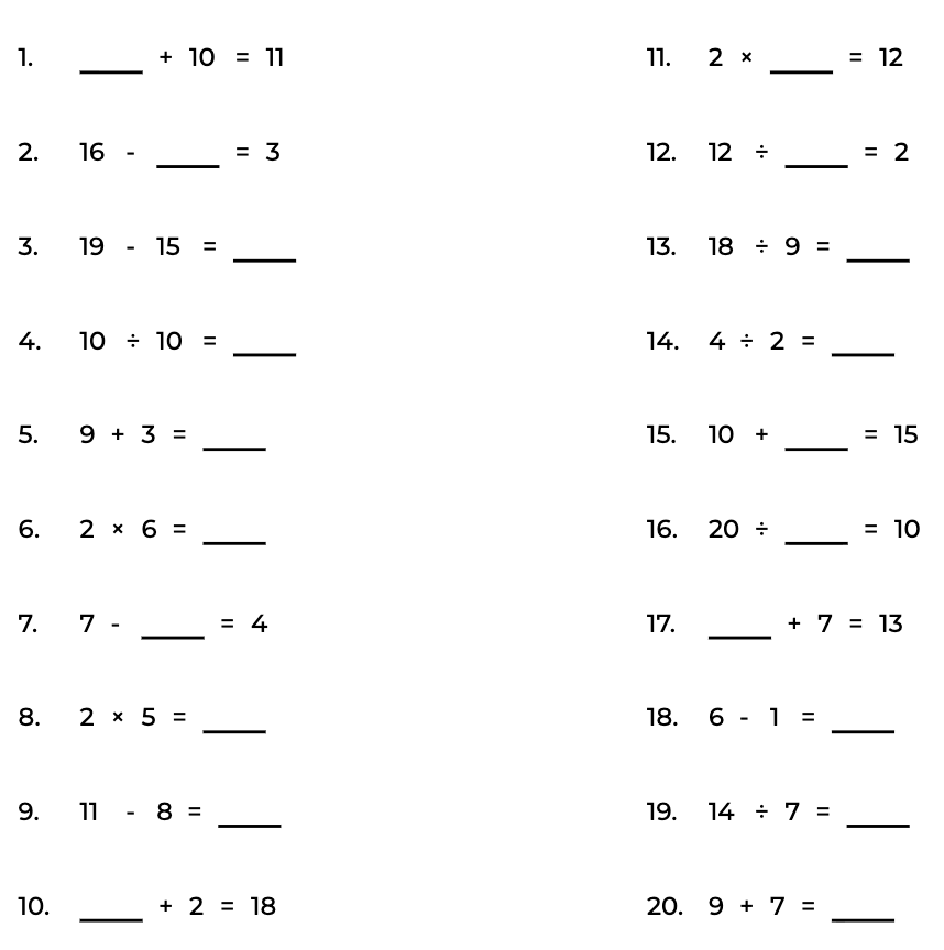 One Step Equation puzzle generator — Math Puzzle & Worksheet Makers