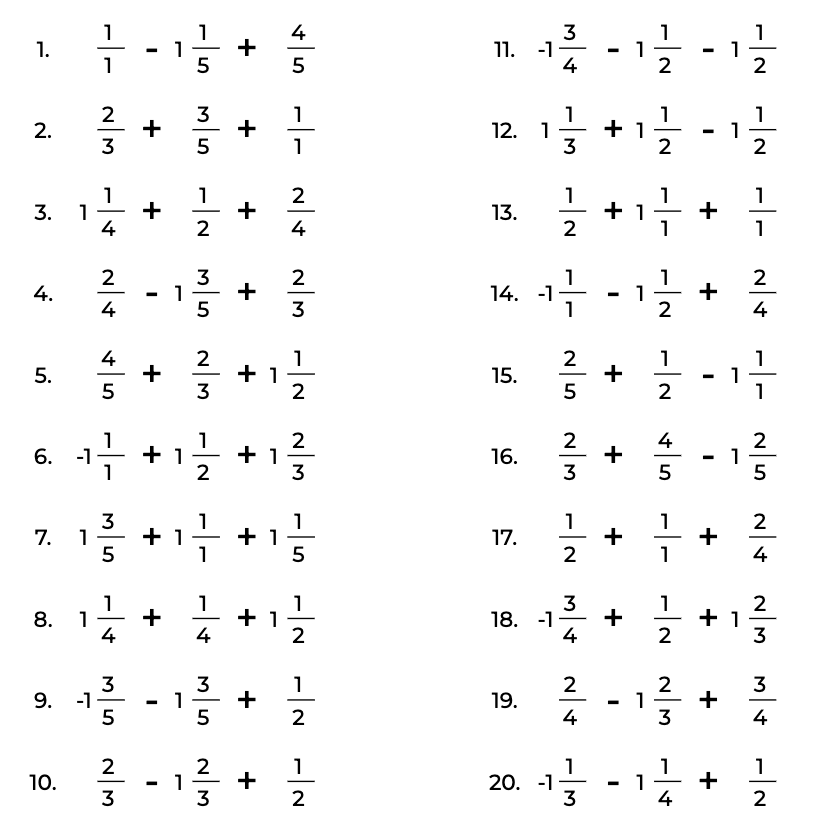 Adding Fractions puzzle generator — Math Puzzle & Worksheet Makers